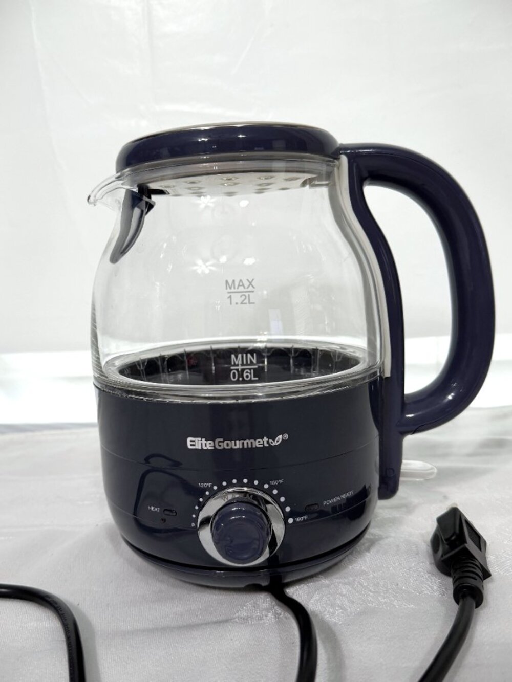 Elite Gourmet EKT1220DB 1.2L Electric BPA-Free 1200W Glass Kettle
